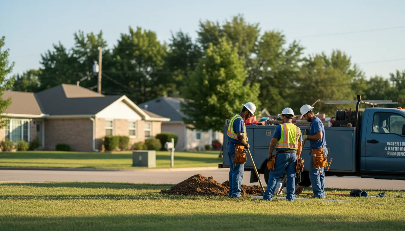 Residential water line and bathroom plumbing service in Howard, KS